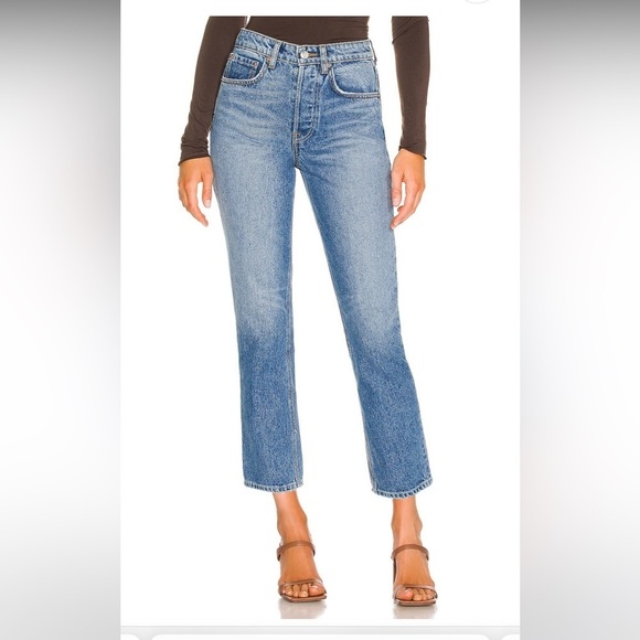 NWT GRLFRND Karolina High Rise Straight Crop in Long Island (flaw) Revolve - Picture 5 of 12